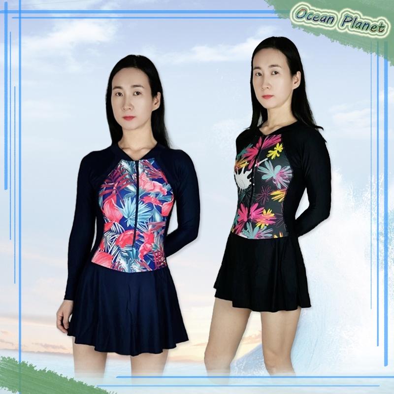 39066 Baju Renang Rok Dewasa / Rok Dewasa / Baju Renang /Baju Renang Wanita Rok  Lengan Panjang