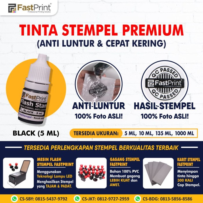 

Menyurat-Surat- Tinta Stempel Flash Warna Biru Blue Ink 5Ml - Hitam -Surat-Menyurat.