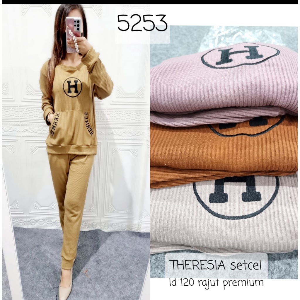 Setcel PP Theresia KNIT Jumbo LD 120 Bordir Her*mes 5253