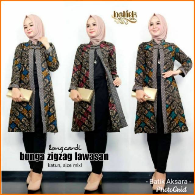Terlaris Baru, Longcardi Bunga Zigzag Lawasan Ori Shabirah Batik Solo Murah, Atasan Batik Kerja Wanita Modern zQkp8kSXlZwBr