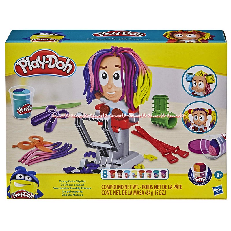 Play-Doh Crazy Cuts Stylist Hair Style Salon Pretend Mainan Lilin Playdoh Salon Potong Rambut