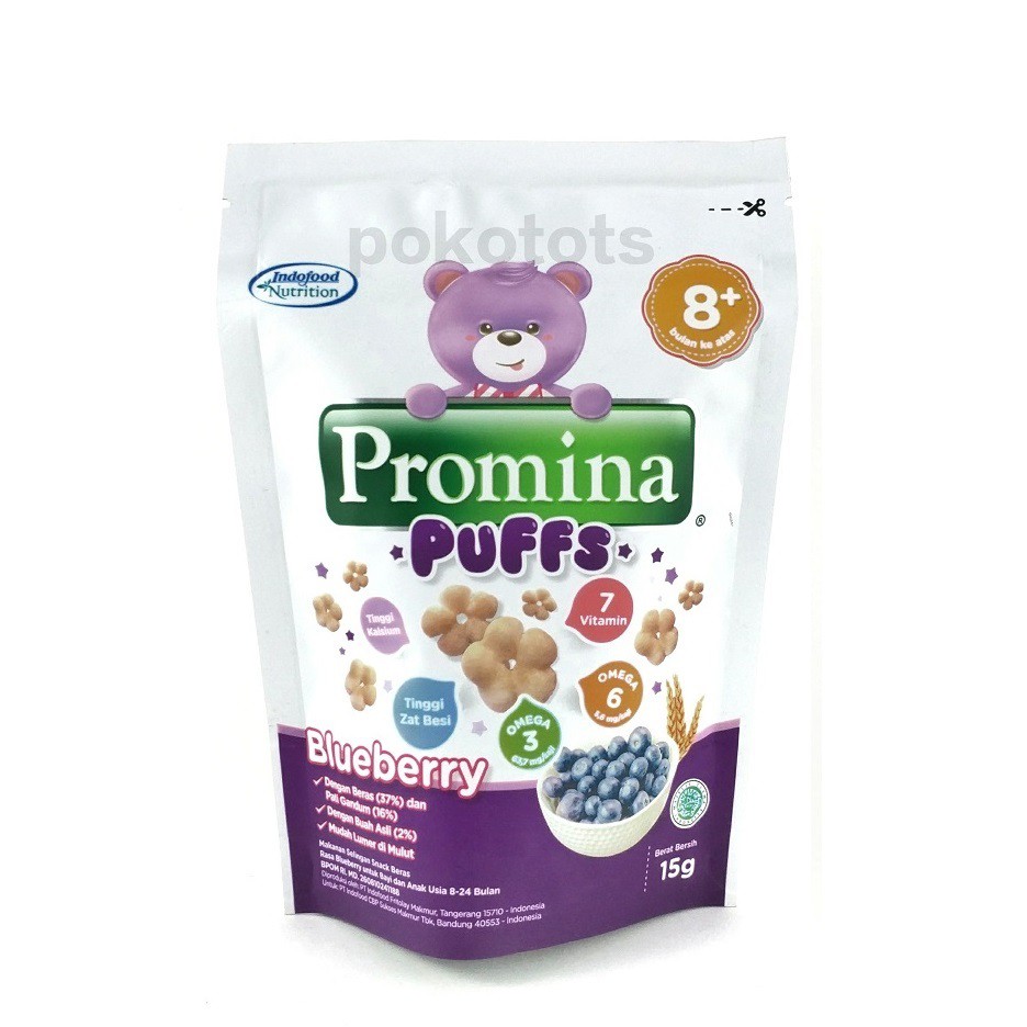 Promina Puff Baby Snack Blueberry 15gr Snek Beras Untuk Bayi 8+ Bulan