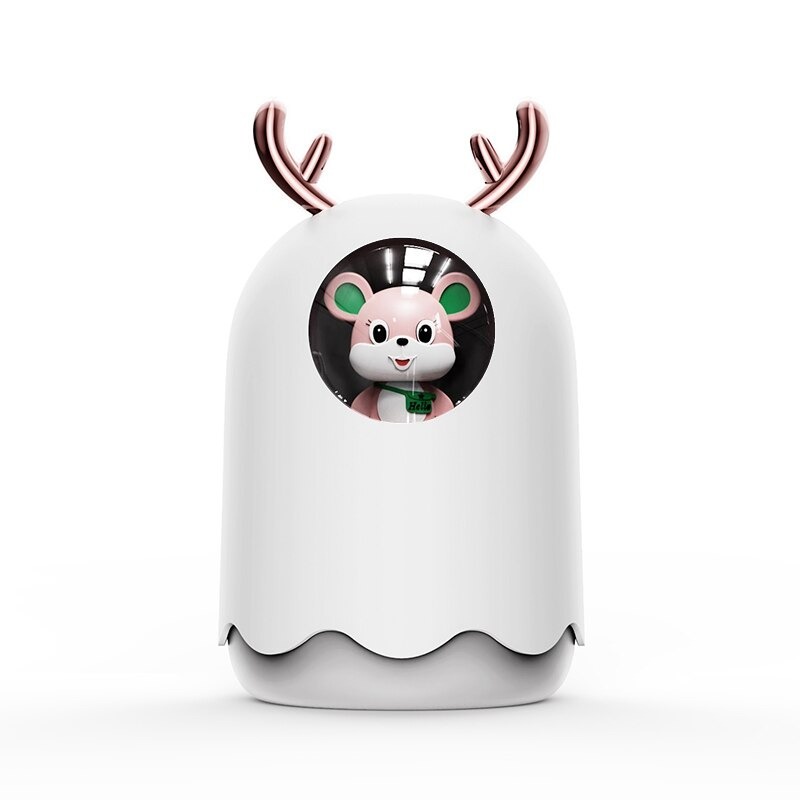 (MAINANKYU) of MengChong Humidifier Pelembab Udara Aromatherapy Oil Diffuser Cute Design 300ml - white