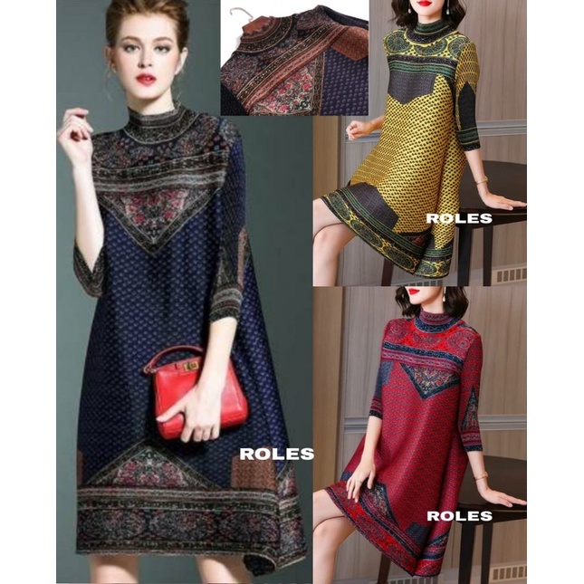 Bangkok Dress Plisket Turun Naik Free Size Boho