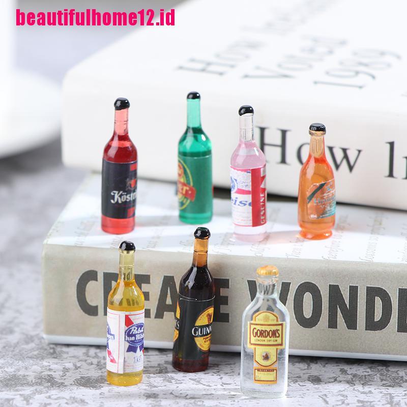 10pcs / set Miniatur Botol Wine Bahan Resin Untuk Aksesoris Rumah Boneka 1 / 12