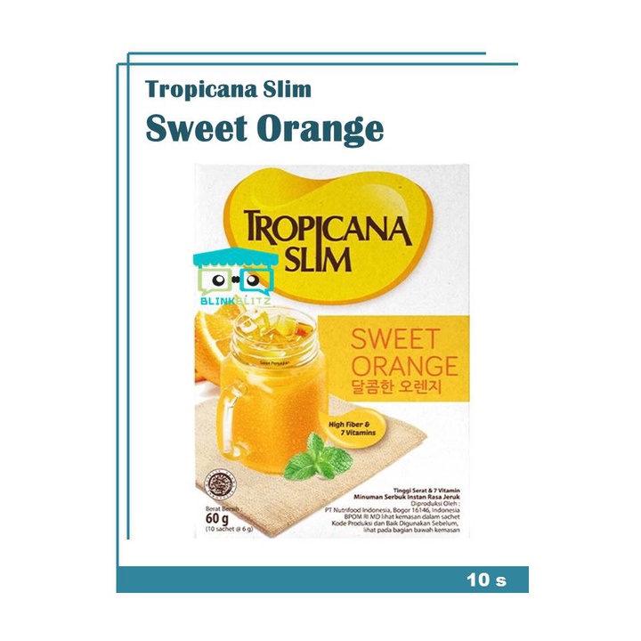 SACHET Tropicana Slim Sweet Orange Jeruk Less Sugar 60 gr