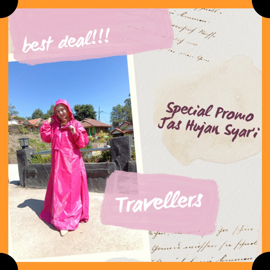 JAS HUJAN MUSLIMAH RAINCOAT PREMIUM COCOK UNTUK JAS HUJAN TRAVEL, RAINCOAT WANITA, RAINCOAT OUTDOOR
