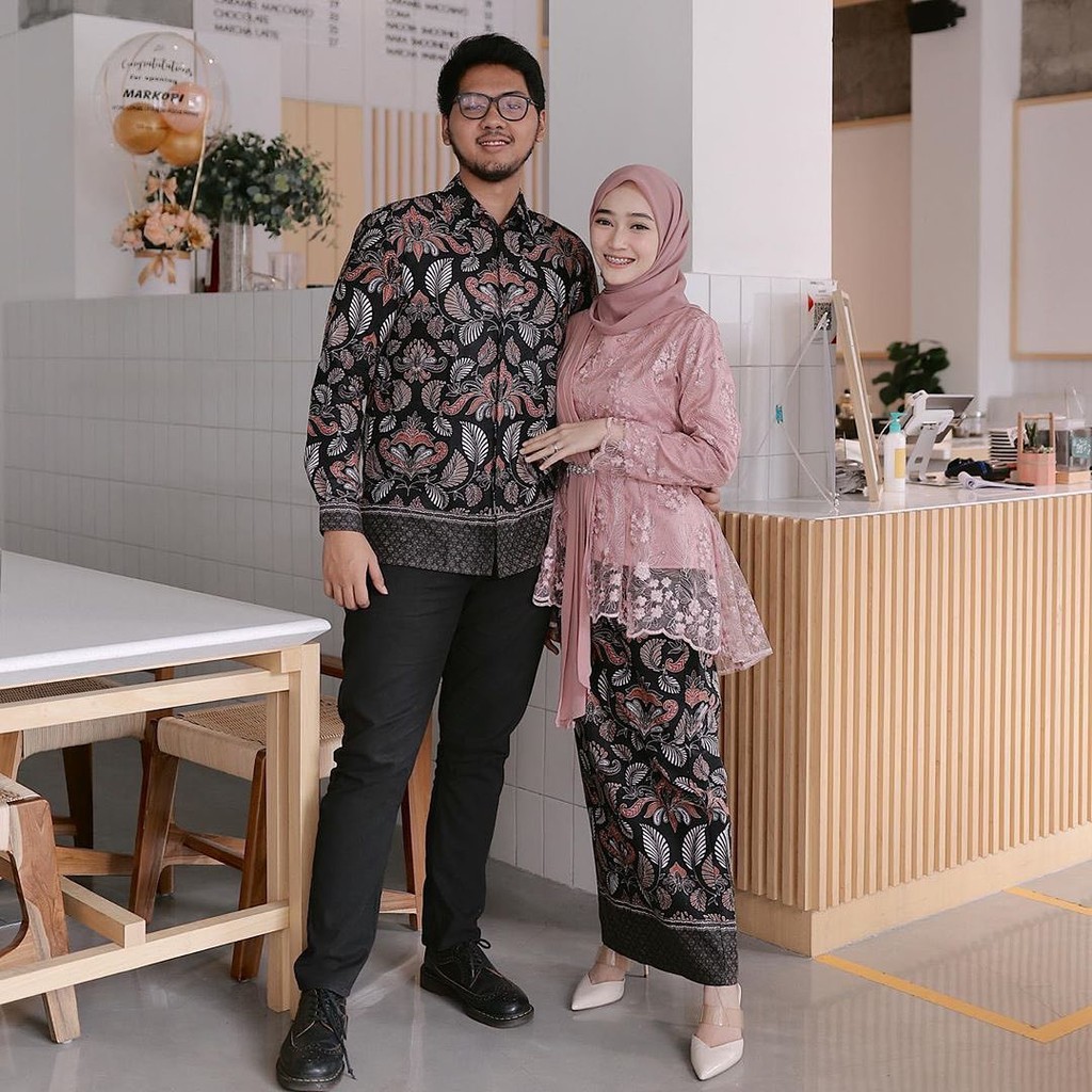Batik Brokat Couple Kebaya Modern, Kebaya Tunangan Lamaran, Kebaya Wisuda, Kebaya Kondangan-2