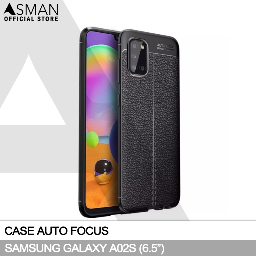 Auto Focus Samsung Galaxy A02S (6.5&quot;) | Soft Case Leather Premium - Hitam