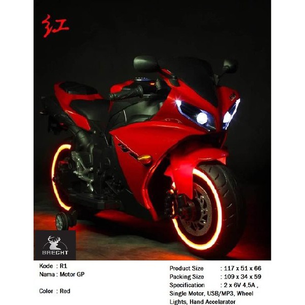 Motor Aki Anak R1 - Motor Sport Anak - Mainan Motor