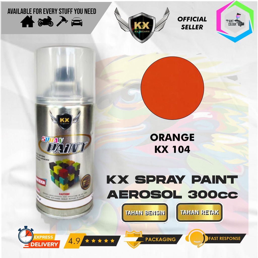 Cat Semprot Aerosol / Pylox KX Autocare Paint - KX 104 ORANGE