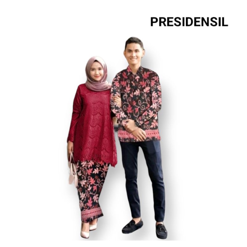 Setelan Baju Couple Keluarga Undangan Pesta /Couple Batik Murah/Gamis Kebaya/Kemeja Batik Cowo - DUS