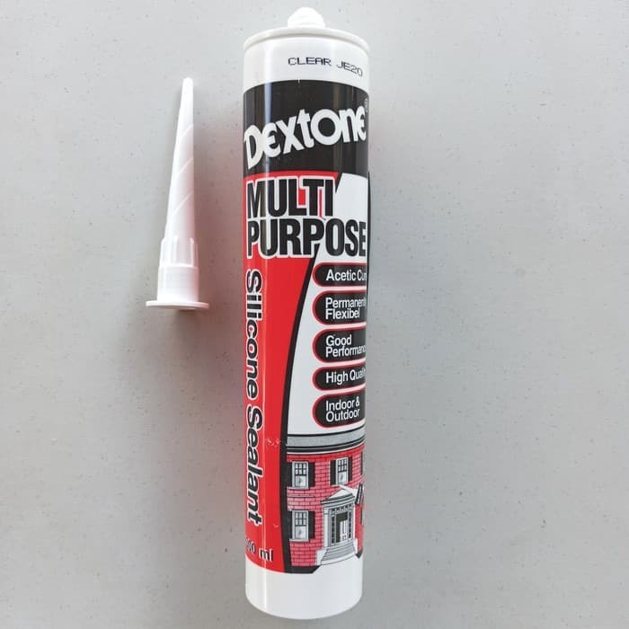 Jual Lem Silicone Sealant Dextone / Lem Kaca Botol Tembak Multi Purpose