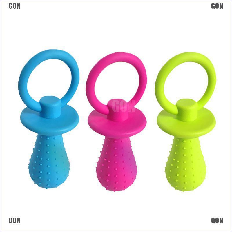 GON 1pc pet chew bell rubber pacifier dog toys bite resistant clean teeth toy random