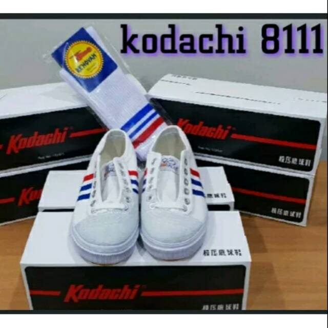 Kodachi kodaci 8111 paket kaos kaki/sepatu kodachi stripe murah/sepatu capung kodachi putih original