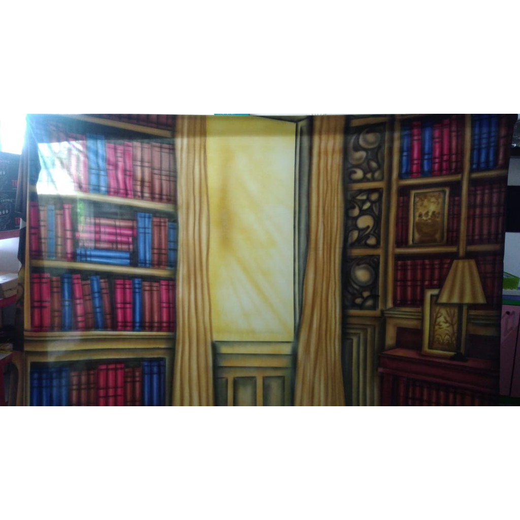 Background Studio Theme Rak Buku Wisuda