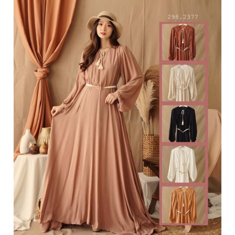 GAMIS YUNA MAXI DRESS CERUTY BUNGA DAISY PAKAIAN WANITA KOREA SYARI BAJU