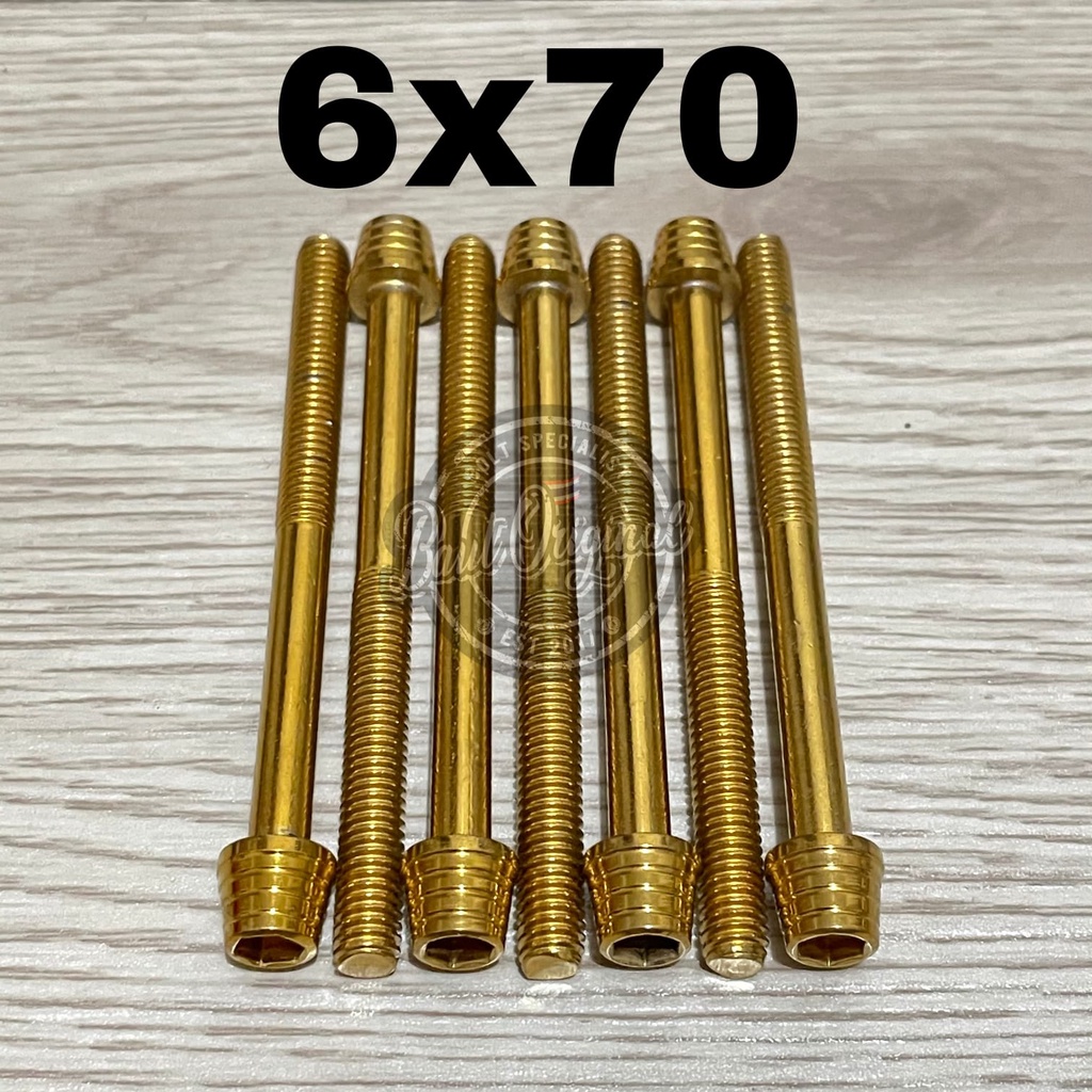 baut probolt kerucut gold 6x70 drat 10 panjang 7cm original heng