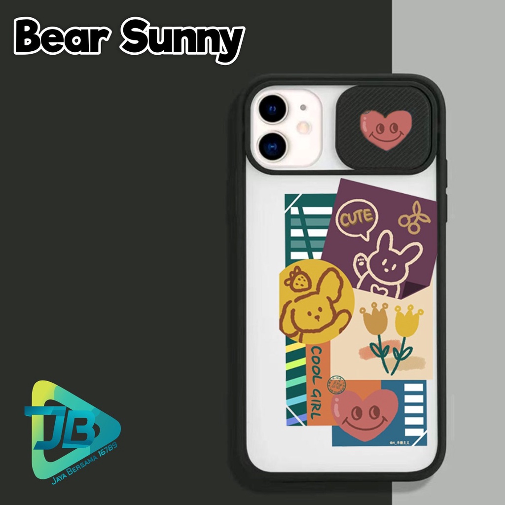 SOFTCASE SLIDE KAMERA BEAR SUNNY OPPO VIVO SAMSUNG XIAOMI REALME IPHONE ALL TYPE JB4934