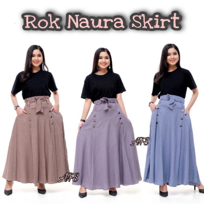 Rok Naura Skirt Payung Panjang Katun Supernova Tebal PREMIUM