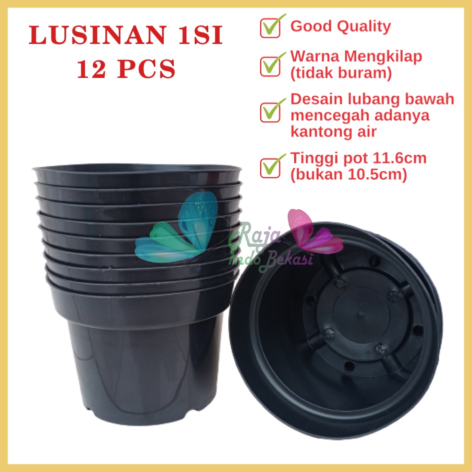 LUSINAN Pot 17 Hitam Isi 12 Kopeng 17 TERMURAH GROSIR Pot Lusinan Hitam Murah Termurah 12 20 25 30cm