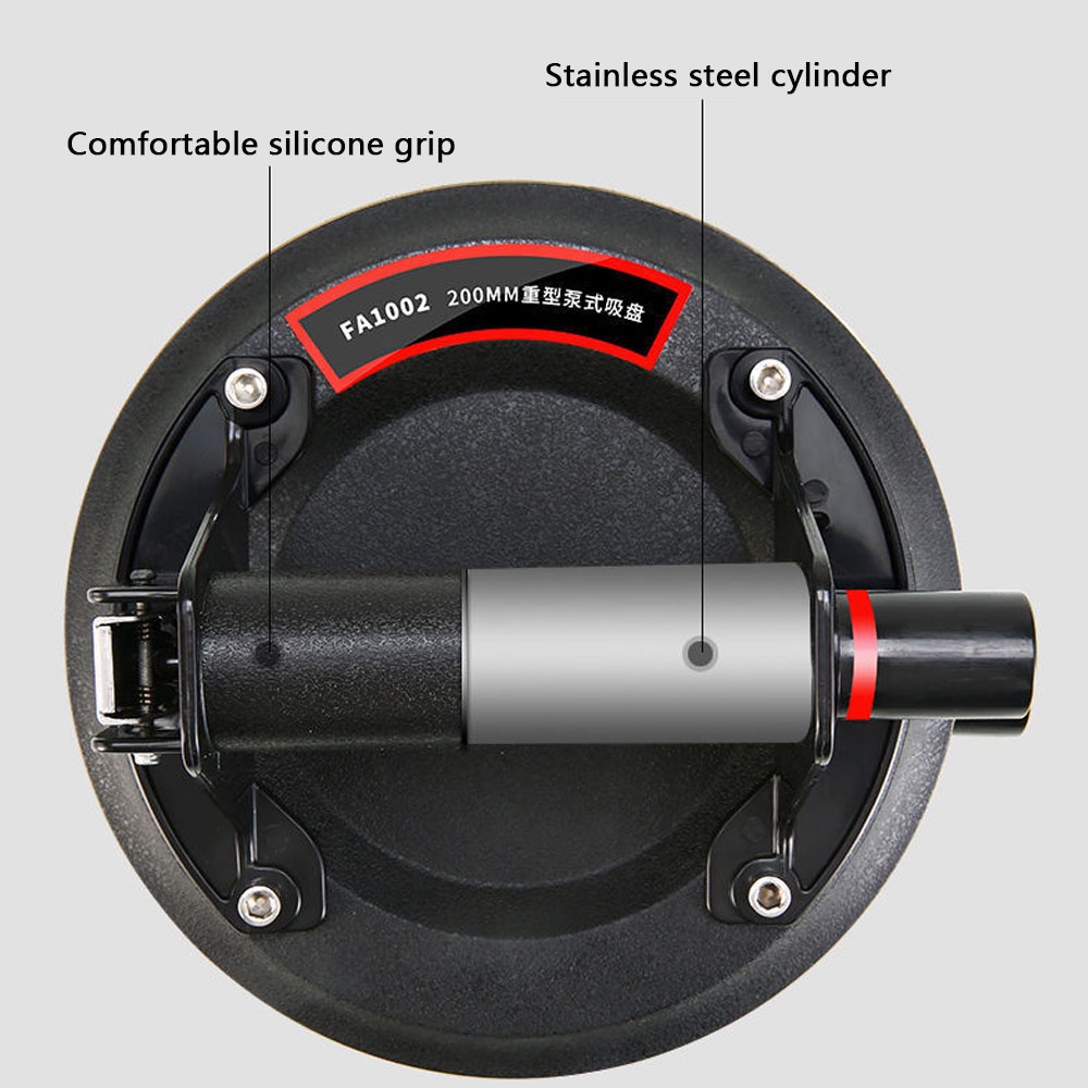 Smart Sensor Penyedot Debu 8 Inci, Kapasitas Bantalan 200Kg, Pengangkat Vakum Tugas Berat untuk Mengangkat Kaca Granit