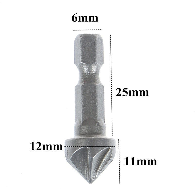 Mata Bor Countersink Heksagonal 6 Flutes Dengan Gagang Kayu