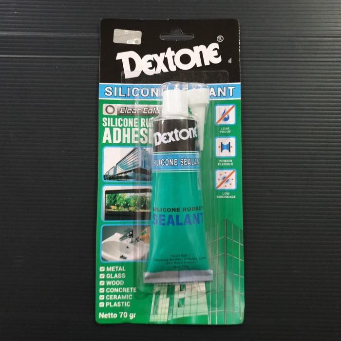 

Lem DEXTONE Silicone sealant bening/clear 70gr untuk berbagai mater