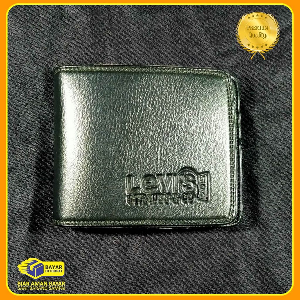 Fashion Dompet Pria pendek levis Bahan Kulit sintetik premium