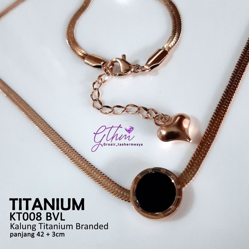 Kalung Titanium gold plat rosegold 316L N21001