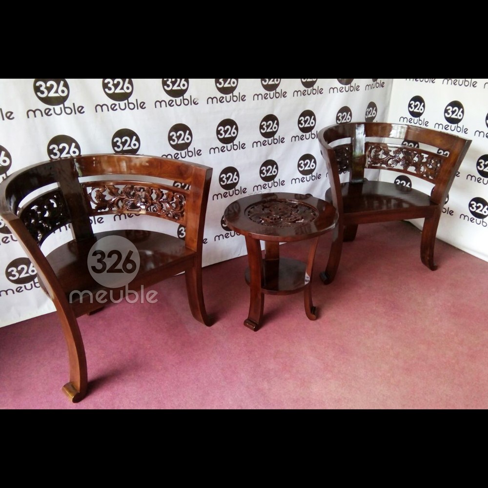 Kursi Teras Jati Mebel Jepara - Kursi Teras Cantik Ukiran Jati