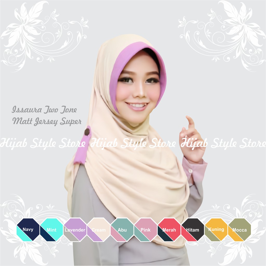 Jilbab Instan | Fashion Muslim | Khimar | Isaura Two Tone