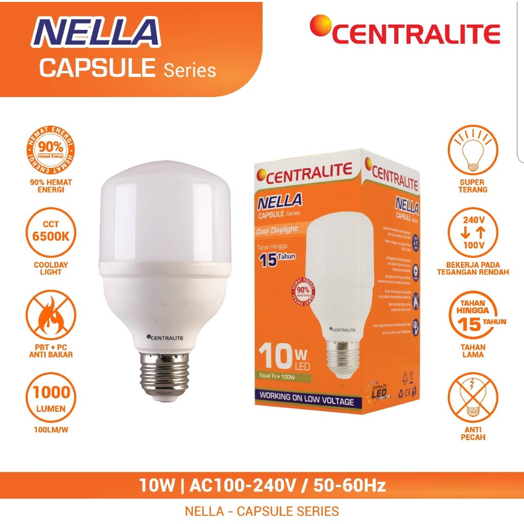 CTL Nella 10W CD PUTIH / LAMPU LED CAPSULE  CTL NELLA 10W / BOHLAM CAHAYA PUTIH CD