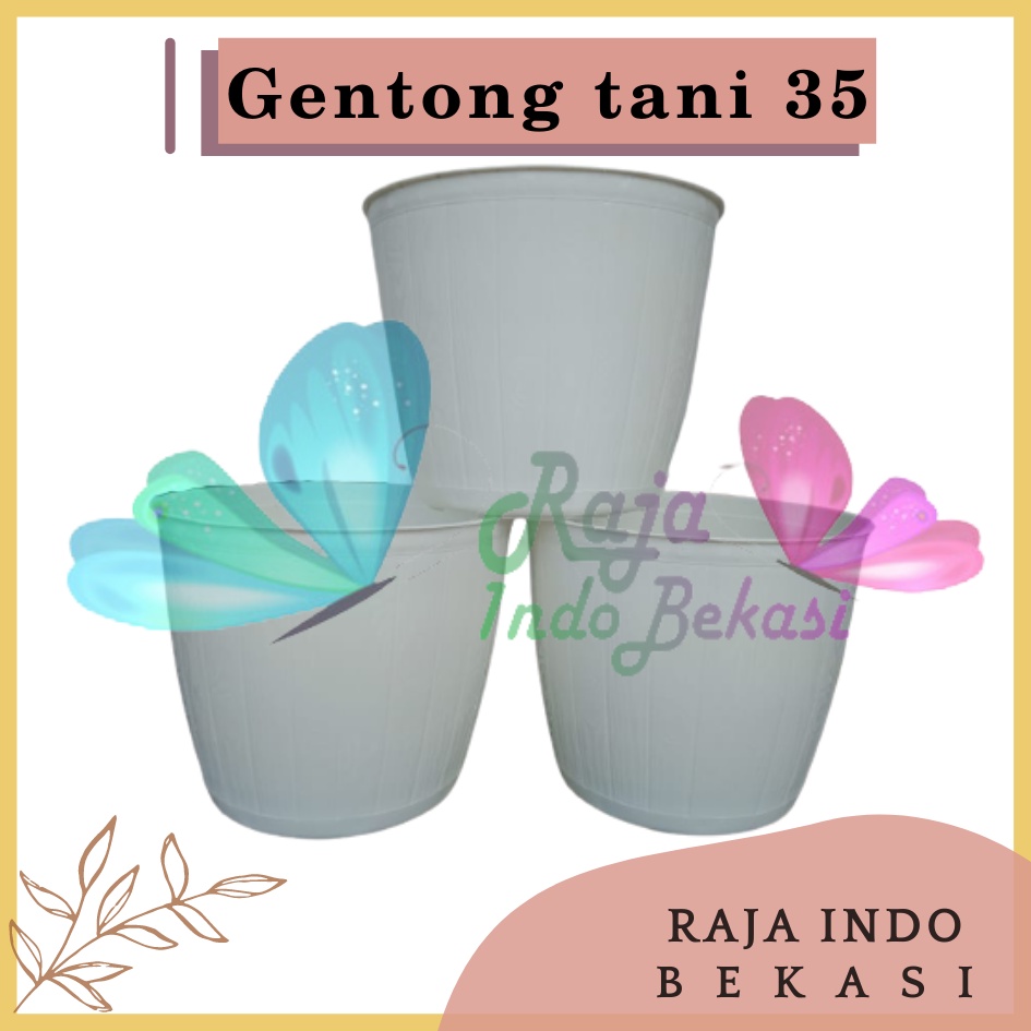 Pot Gentong Tani 35 Putih Diameter 27cm Pot Bunga Motif Batik Timbul Pot Bunga Besar Murah Tebal Bagus Bukan Pot Shallom Glory Glori 30 35 40