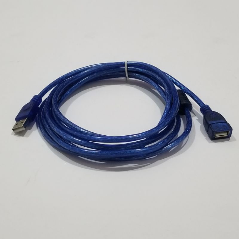 Kabel Usb Male to Female to Male 3 Meter Extension Penyambung USB Biru