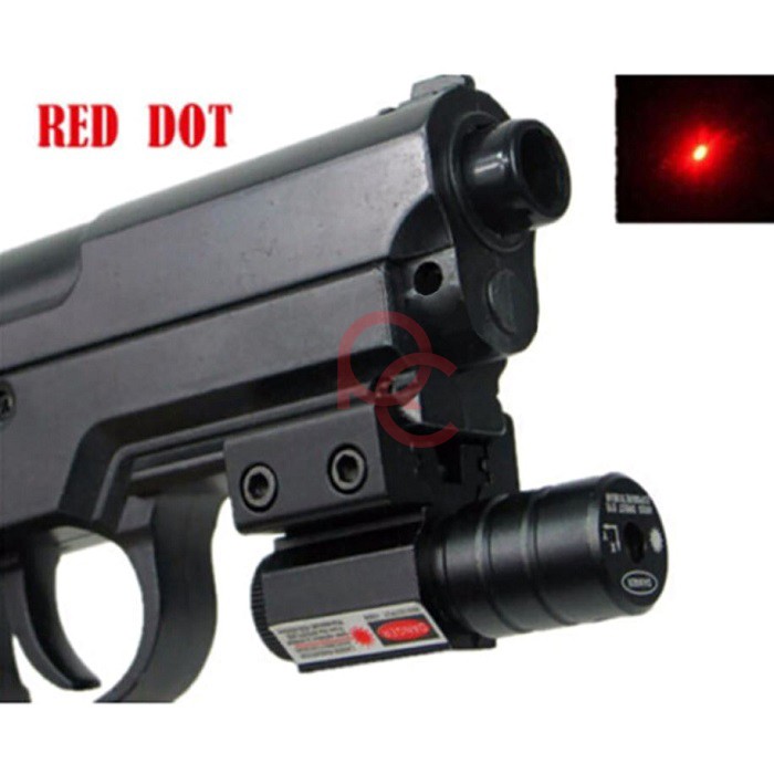 TaffLED Tactical Red Dot Laser Gun Picatinny Mount Airsoft Rifle 635-655nm Range Up to 100M - HJ11