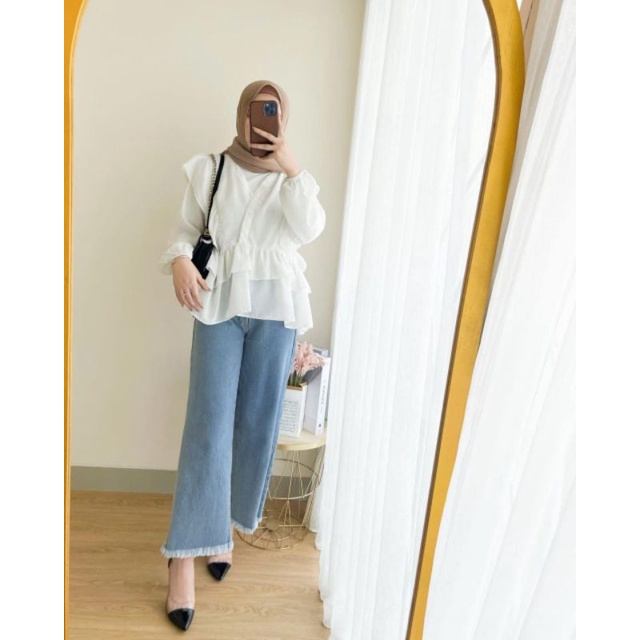 baju atasan wanita / alia blouse/baju atasan rempel/ fashion wanita kekinian