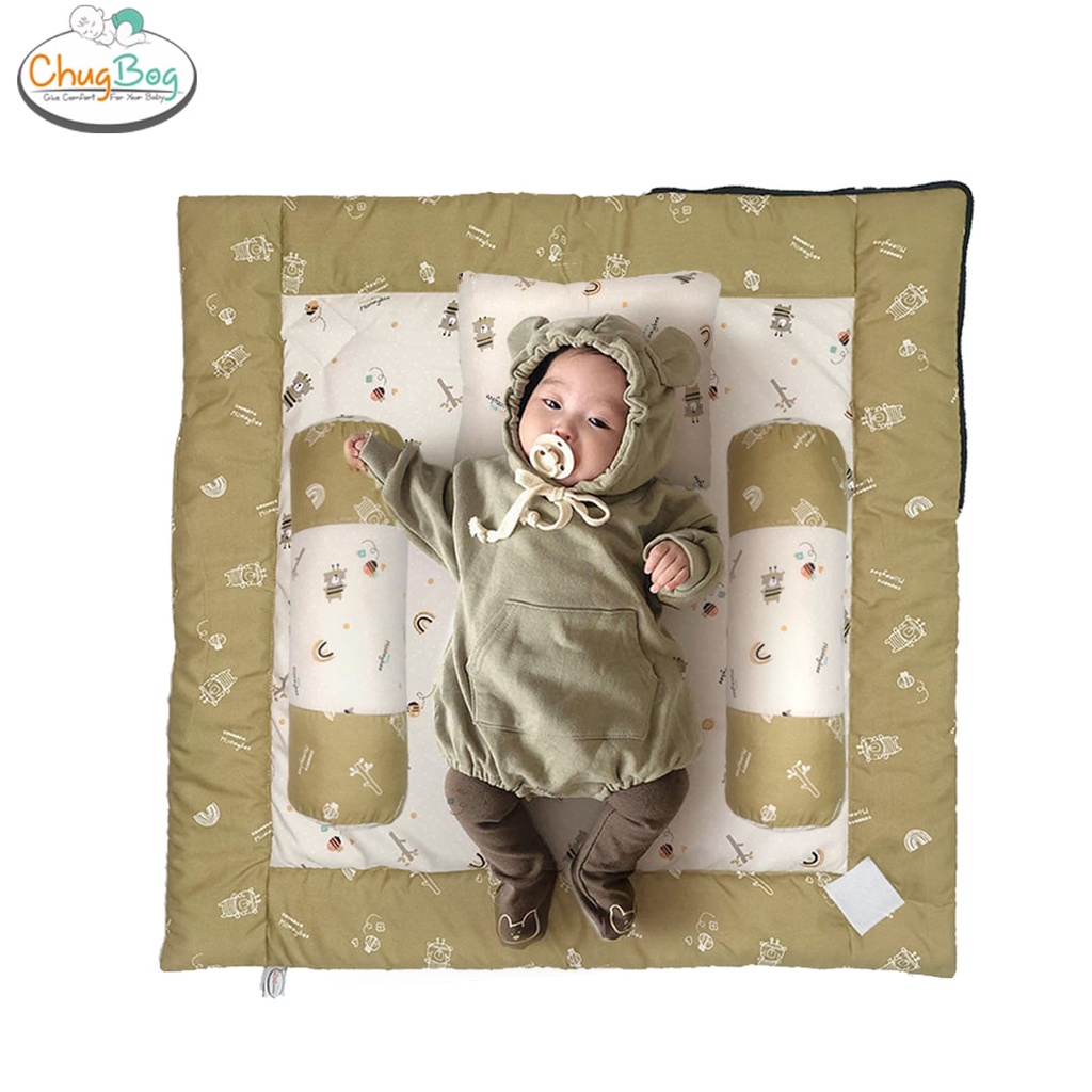 BABY MATRASS DOUBLE FUNGSI + BANTAL SET HONEYBEE SERIES