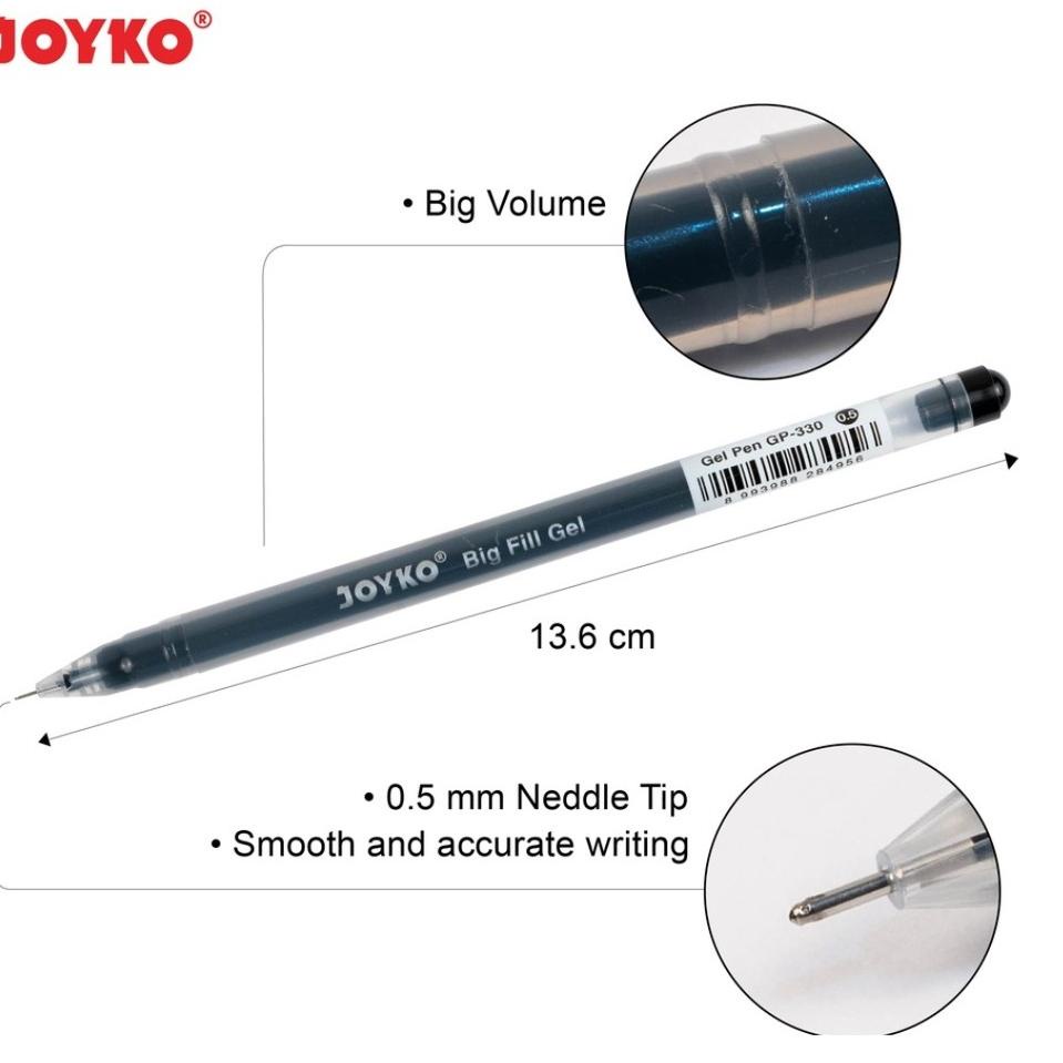 

Gel Pen Pulpen Pena Joyko GP-330 Big Fill Gel 0.5 mm (12 Pcs) F9VZS3449