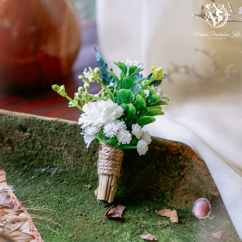 Wedding Corsage bunga pernikahan Dried flower Boutonniere Jas Bunga Pria Eksklusif