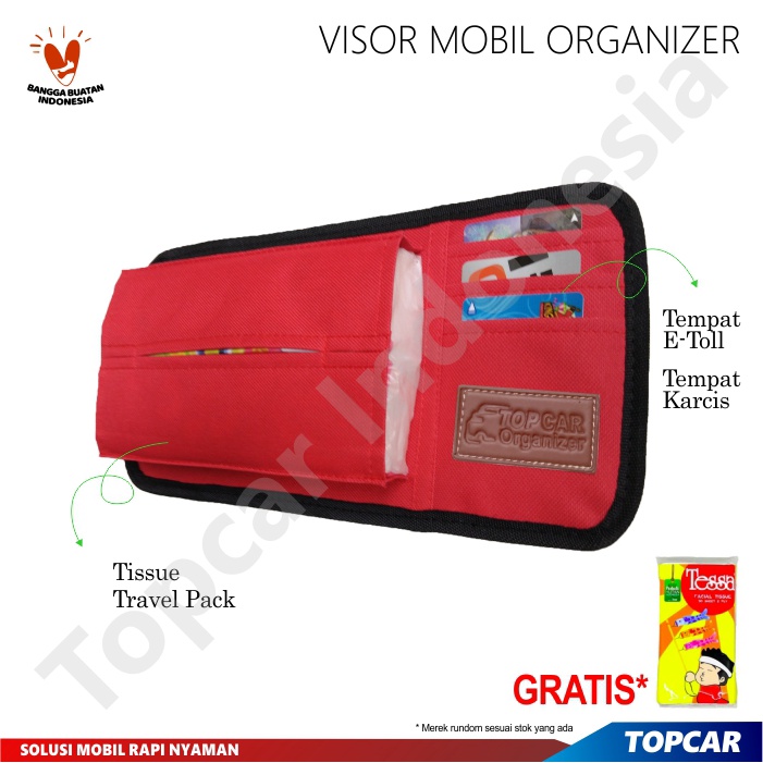 Visor Mobil Organizer TOPCAR Tempat Kartu E-toll Tisu Mobil Visor Organizer Aksesoris Mobil