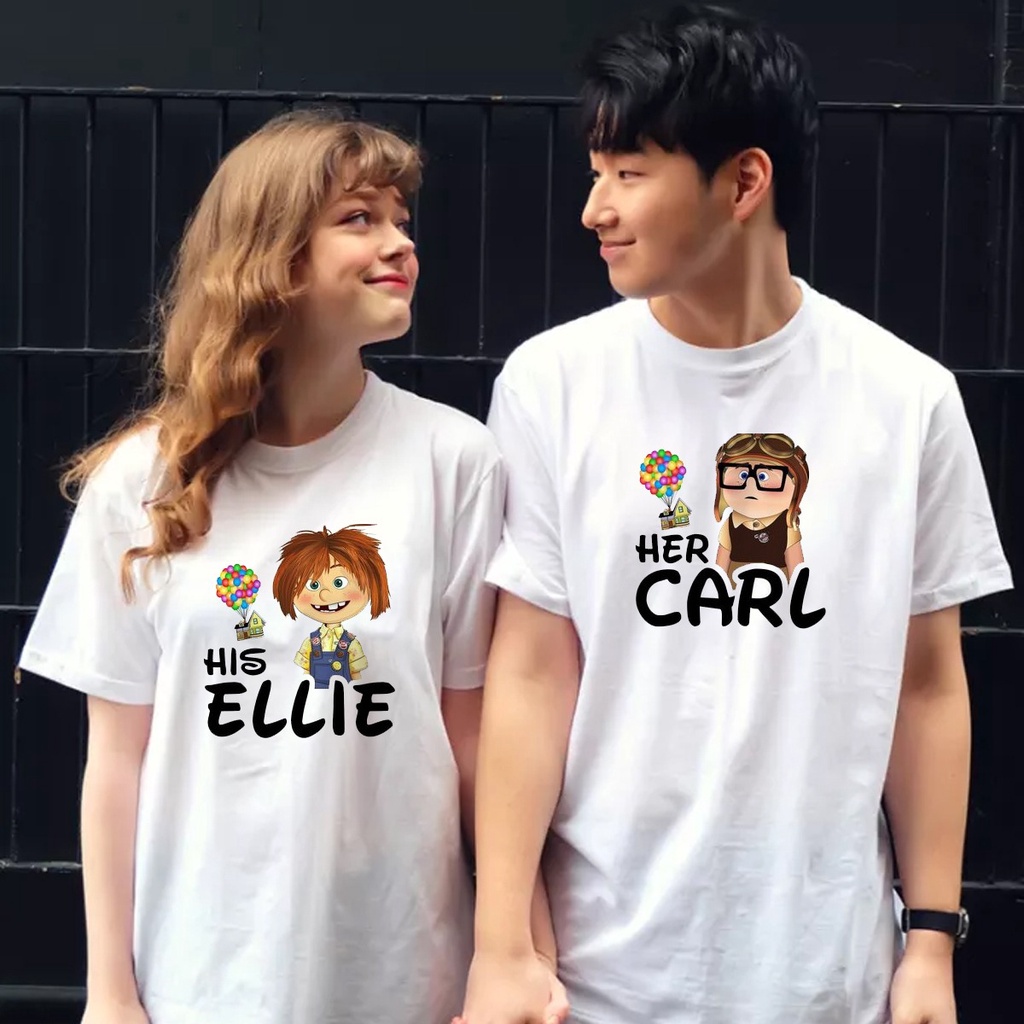 MYSTIQUE.ID-BAJU KAOS COUPLE ELLIE&amp;CARL LOLIPOP T-SHIRT LUCU DAN AESTHETIC