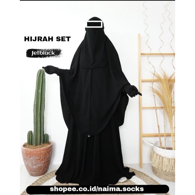 HIJRAH SET (GAMIS + KHIMAR + CADAR BANDANA PONI) BY AISHARANAHIJRAH