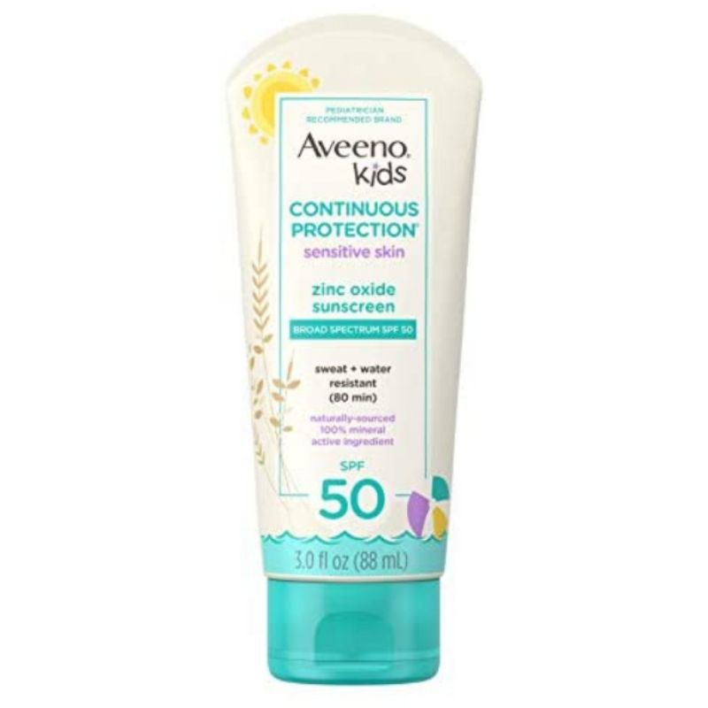 Aveeno Kids Continuous Protection Zinc Oxide Mineral Sunscreen Lotion 88 ML