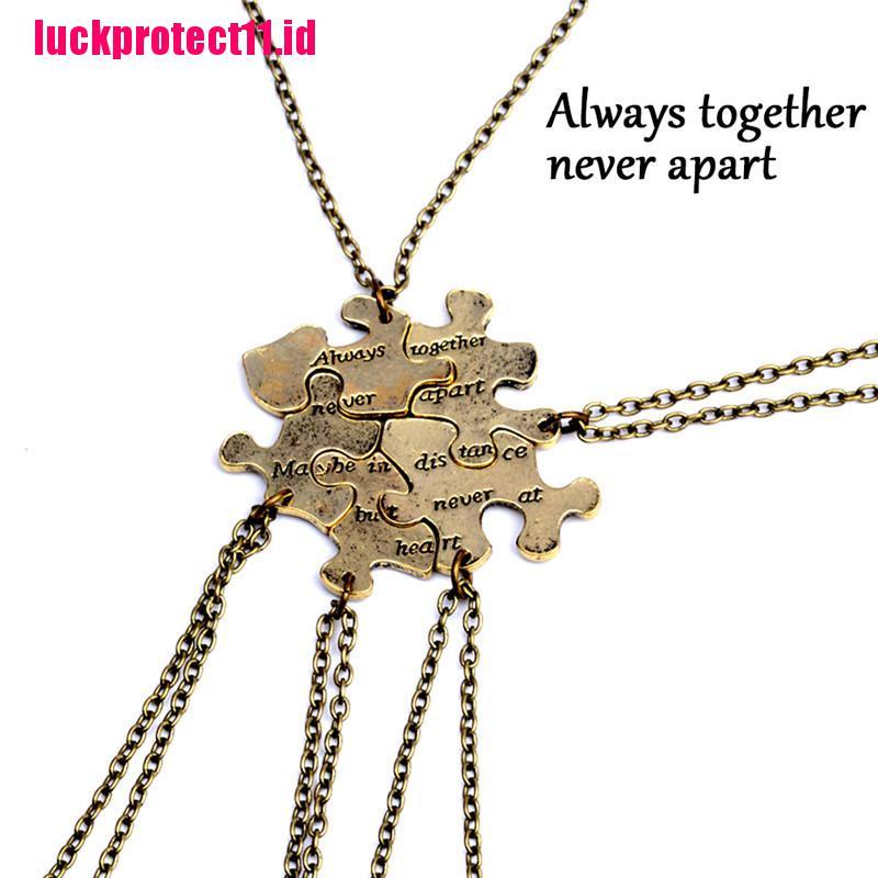 【LUCK】5PCS/1Set Interlocking Jigsaw Puzzle Pendant Necklace Best Friends Friendship