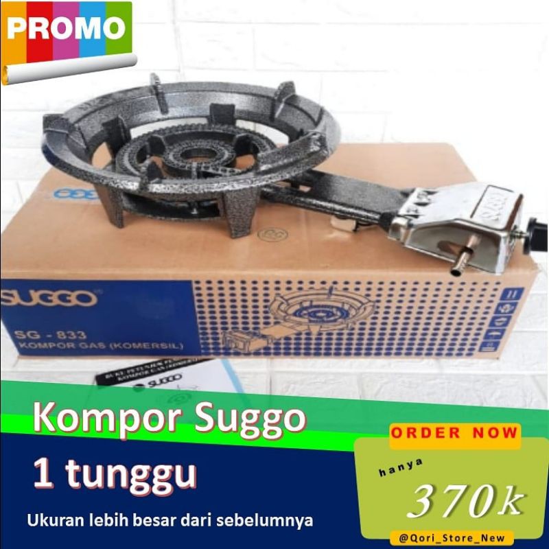 Suggo SG-833 Kompor Gas 1 Tungku Komersil Stainless Steel