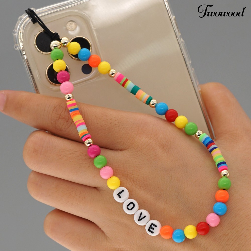 Twowood Tali Lanyard Handphone Bahan Polymer Clay Warna-Warni