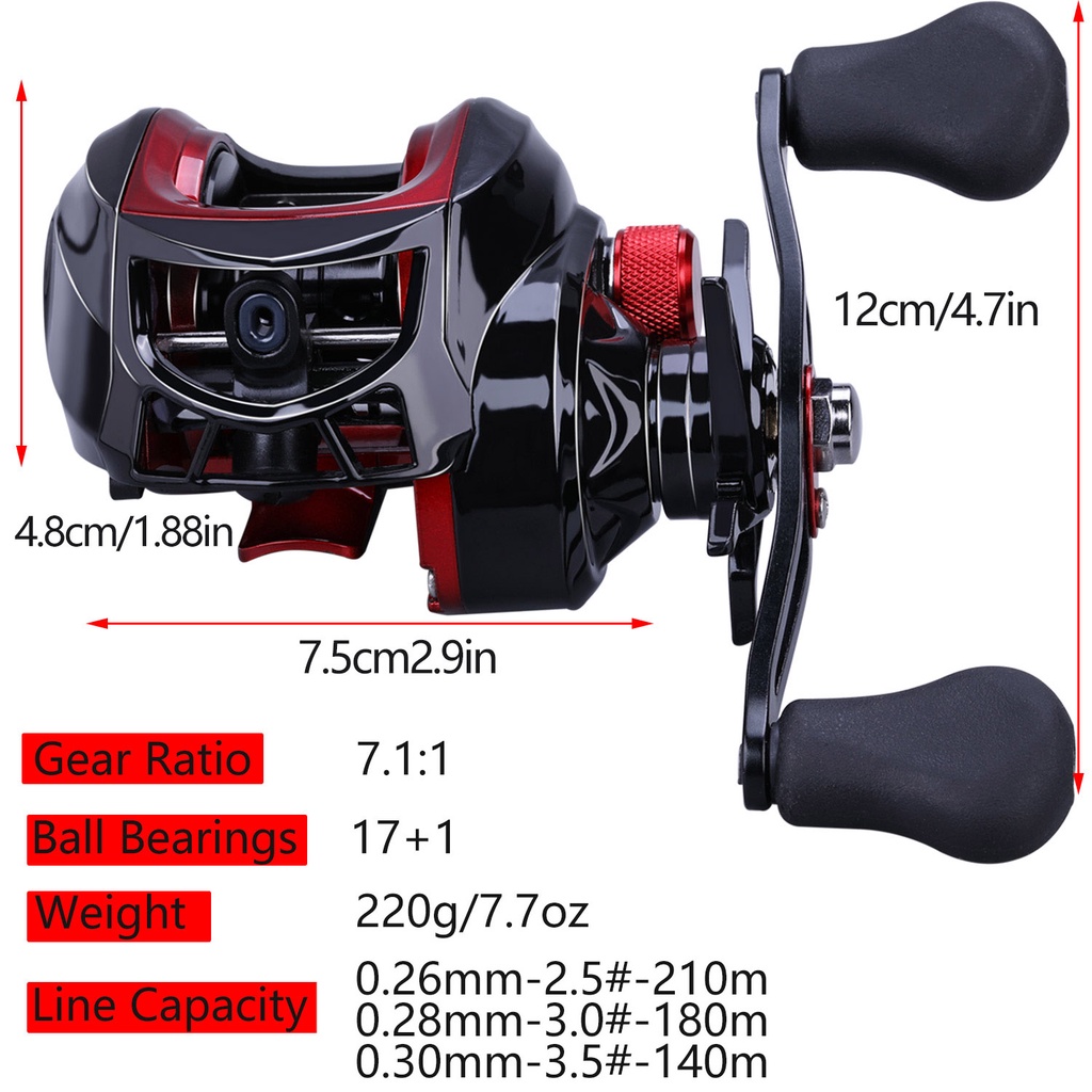 Sougayilang 1.8M 2 Bagian Casting Fishing Rod Dan 12 + 1BB Baitcasting Reel Line Rod Belt Set pancingan set lengkap