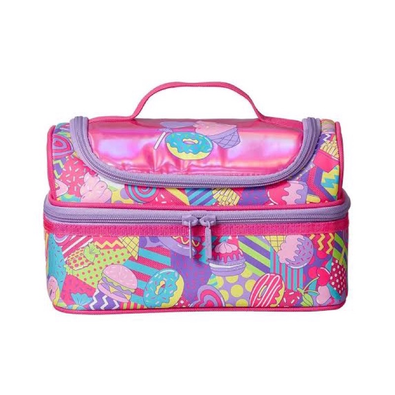 Smiggle Far Away Double Decker Lunchbox - Ice-cream Print Bags (Pink)