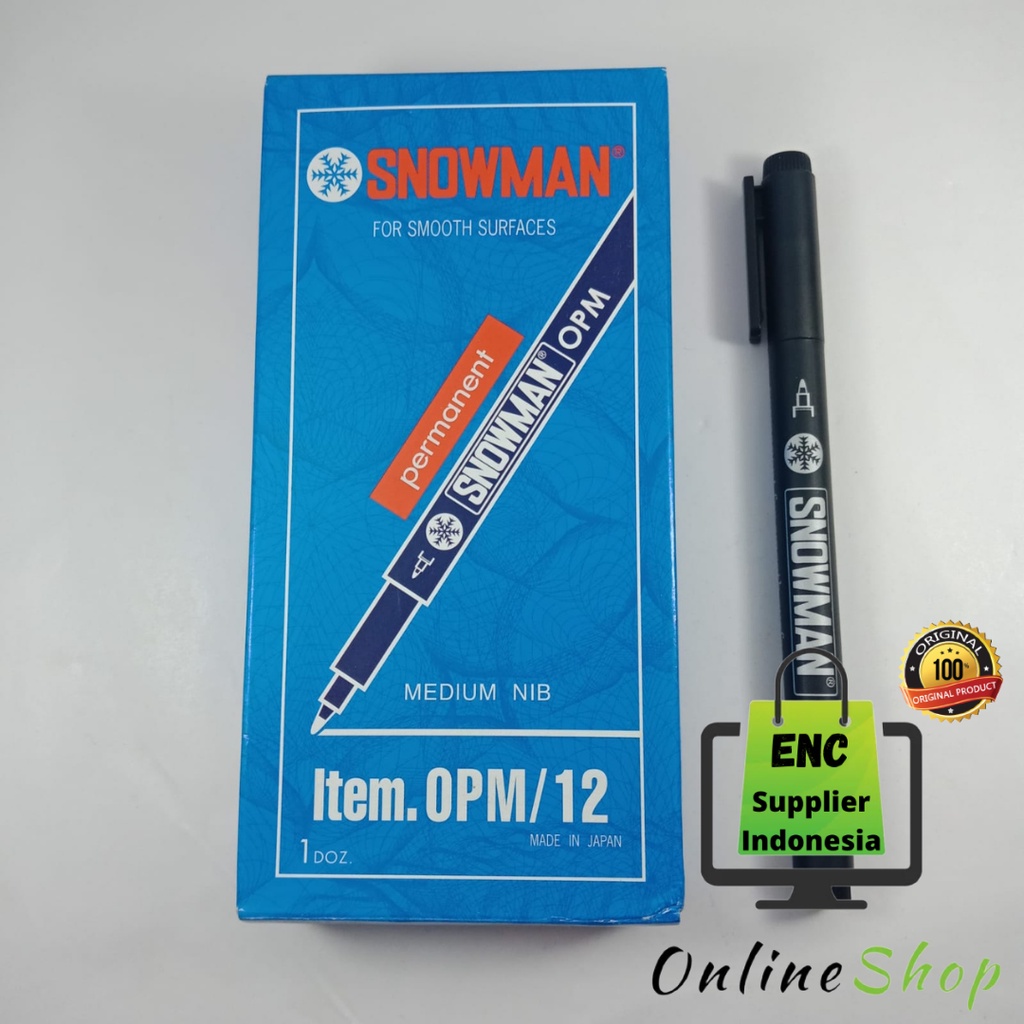 

SNOWMAN 6 buah pen OPM OPF snowman permanent OHP medium spidol permanen per 6 pcs - enc.sup